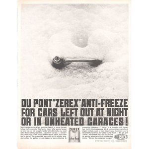 1961 Dupont Zerex Antifreeze Vintage Print Ad Classic Car Door Handle Snow 60s